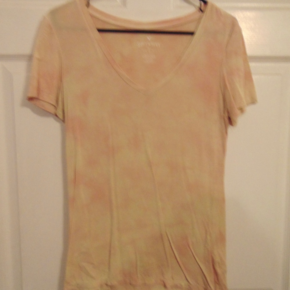 Orange/yellow tie dye American Eagle scoop necktop